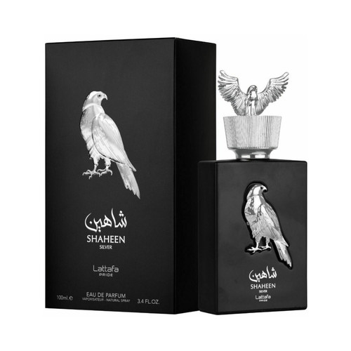 ادوپرفیوم شاهین لطافه اورجینال LATTAFA SHAHEEN مشترک مردانه و زنانه با رایحه کرید اونتوس - عطر ادکلن لطافه پراید شاهین سیلور