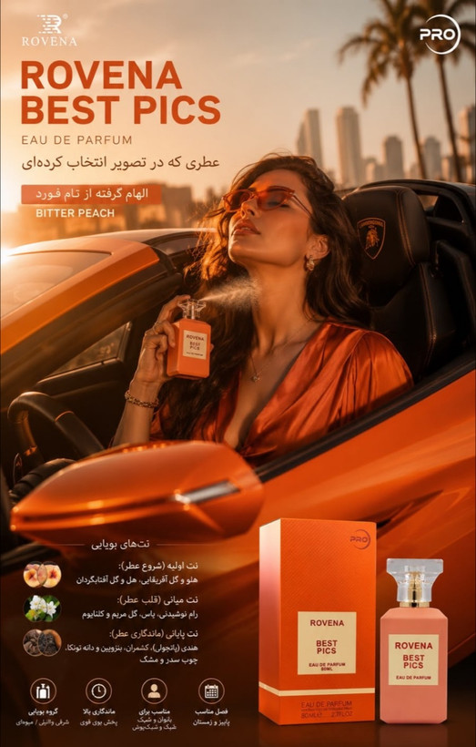 عطر ادکلن زنانه بست پیکس Best Pics برند روونا حجم 80 میل